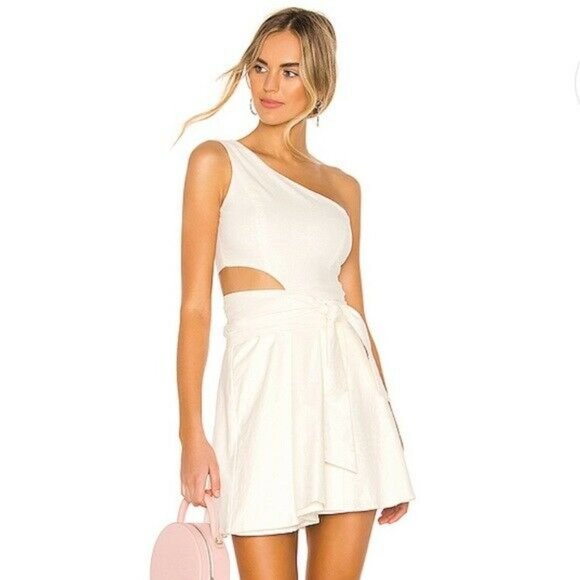 NBD Revolve off White Linen Cut Out Madison Dress - Picture 1 of 5